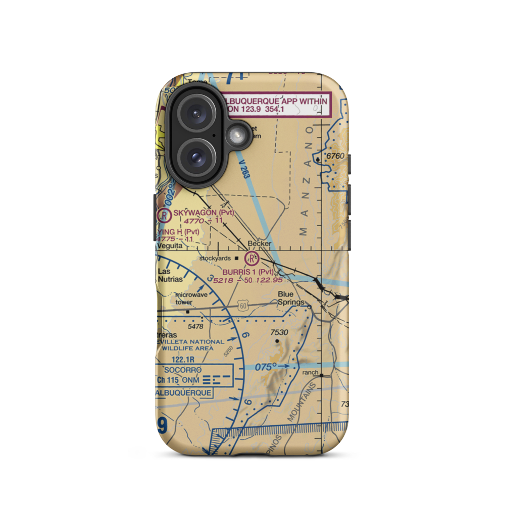 Burris Ranch Nr 1 Airport (55NM) VFR Sectional  Tough iPhone Case iPhone 16 model shown