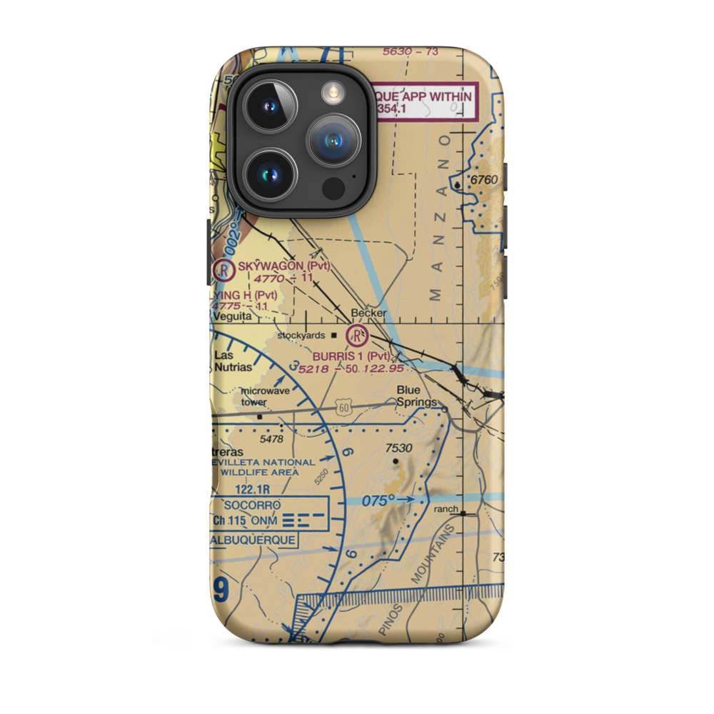 Burris Ranch Nr 1 Airport (55NM) VFR Sectional  Tough iPhone Case iPhone 16 Pro Max model shown