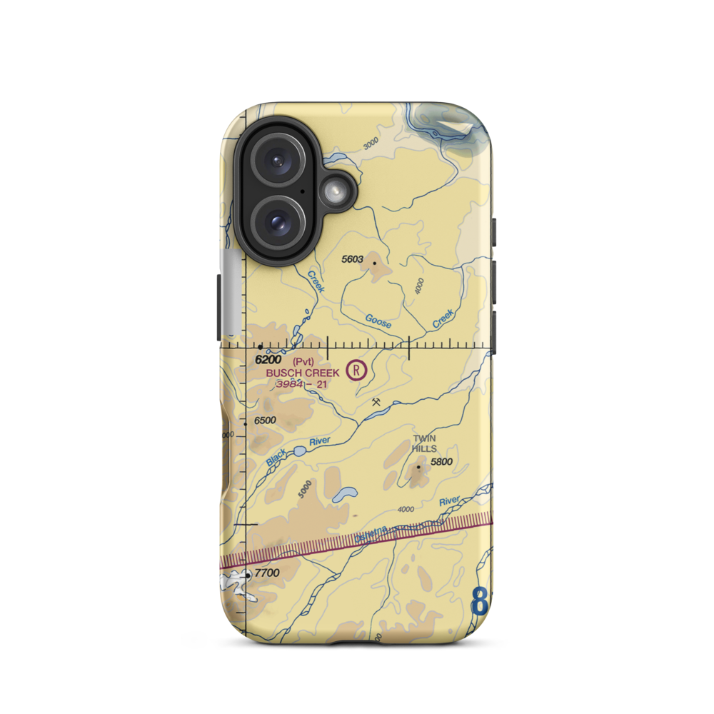 Busch Creek Airport (AA09) VFR Sectional  Tough iPhone Case iPhone 16 model shown