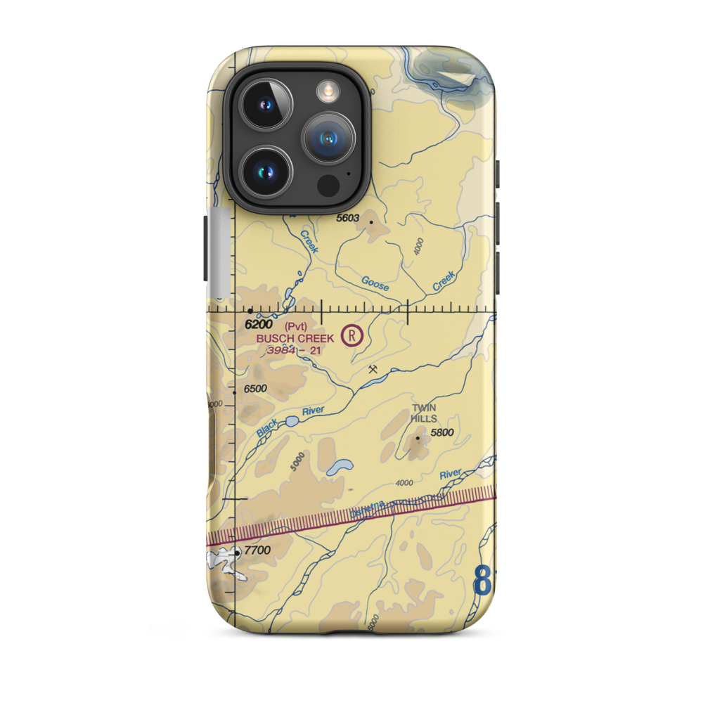 Busch Creek Airport (AA09) VFR Sectional  Tough iPhone Case iPhone 16 Pro Max model shown