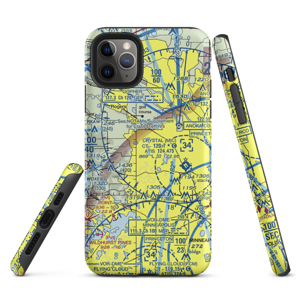 Busch's Fish Lake Seaplane Base (MN30) VFR Sectional  Tough iPhone Case iPhone 11 Pro Max model shown