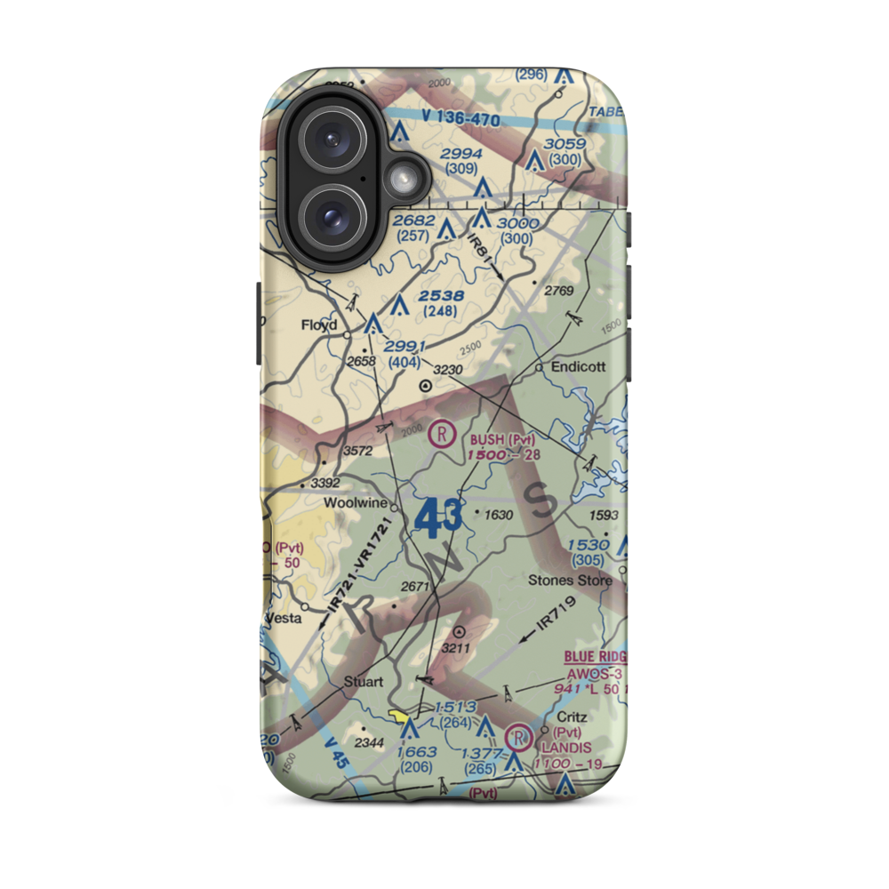 Bush Airport (6VA9) VFR Sectional  Tough iPhone Case iPhone 16 Plus model shown