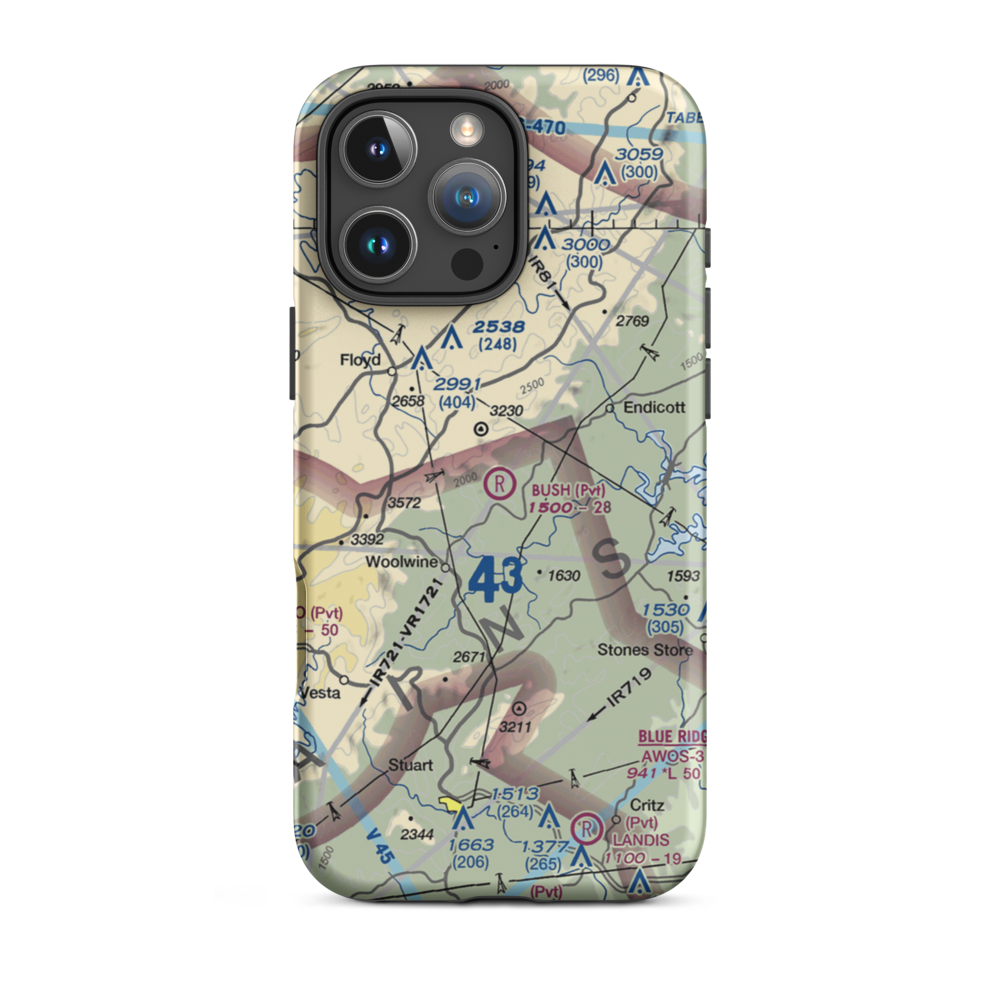 Bush Airport (6VA9) VFR Sectional  Tough iPhone Case iPhone 16 Pro Max model shown
