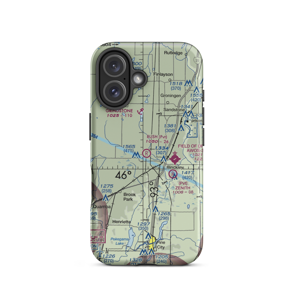 Bush Field (MN57) VFR Sectional  Tough iPhone Case iPhone 16 model shown