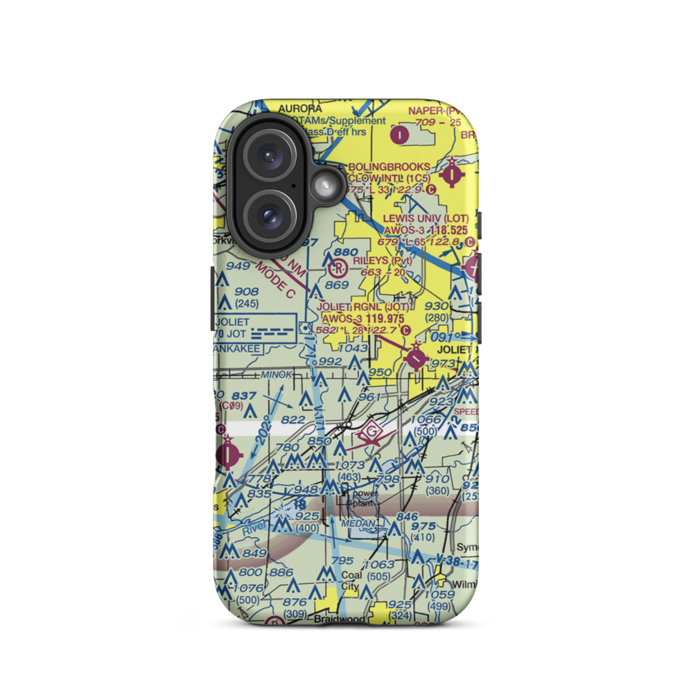 Bushby RLA Restricted Landing Area (87IL) VFR Sectional  Tough iPhone Case iPhone 16 model shown