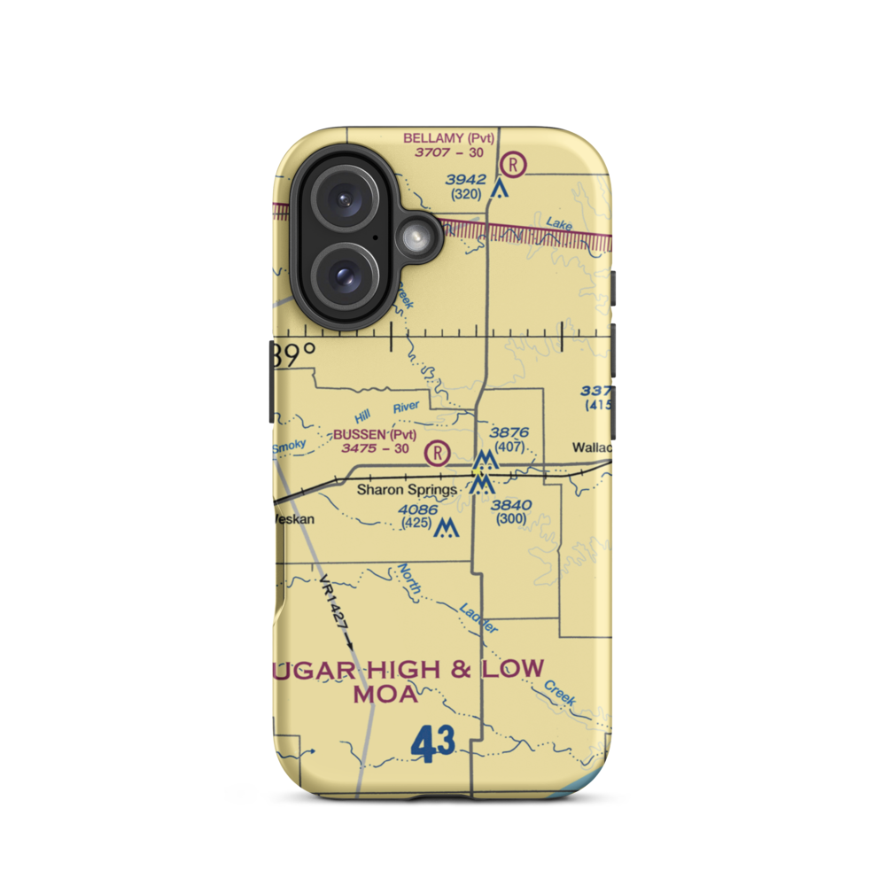 Bussen Airport (6KS4) VFR Sectional  Tough iPhone Case iPhone 16 model shown