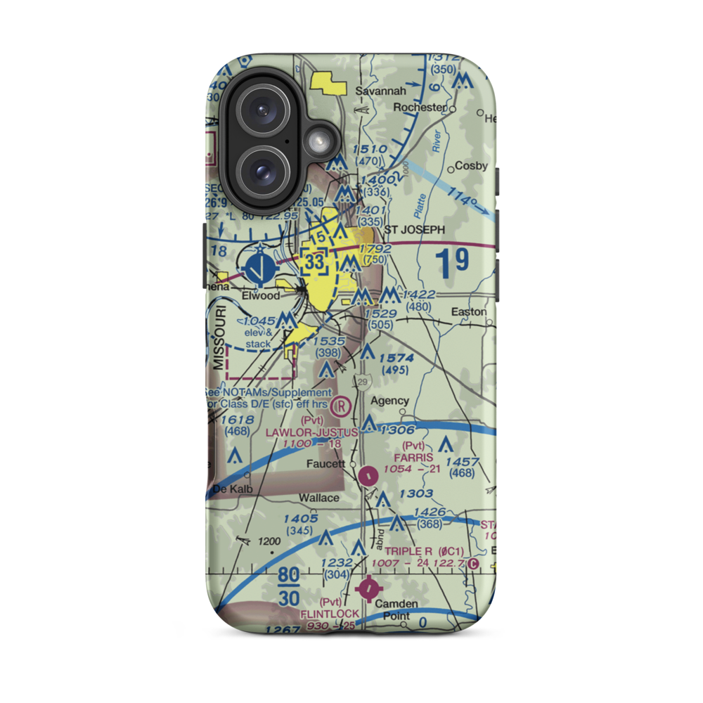 Butch's Strip STOLport (44MO) VFR Sectional  Tough iPhone Case iPhone 16 Plus model shown