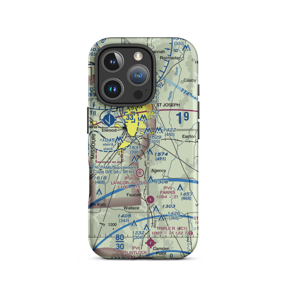 Butch's Strip STOLport (44MO) VFR Sectional  Tough iPhone Case iPhone 16 Pro model shown