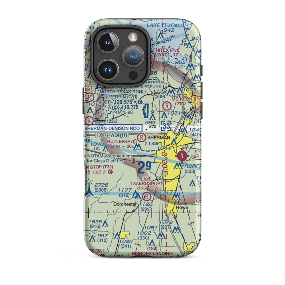 Butler Airport (11TX) VFR Sectional  Tough iPhone Case iPhone 16 Pro Max model shown