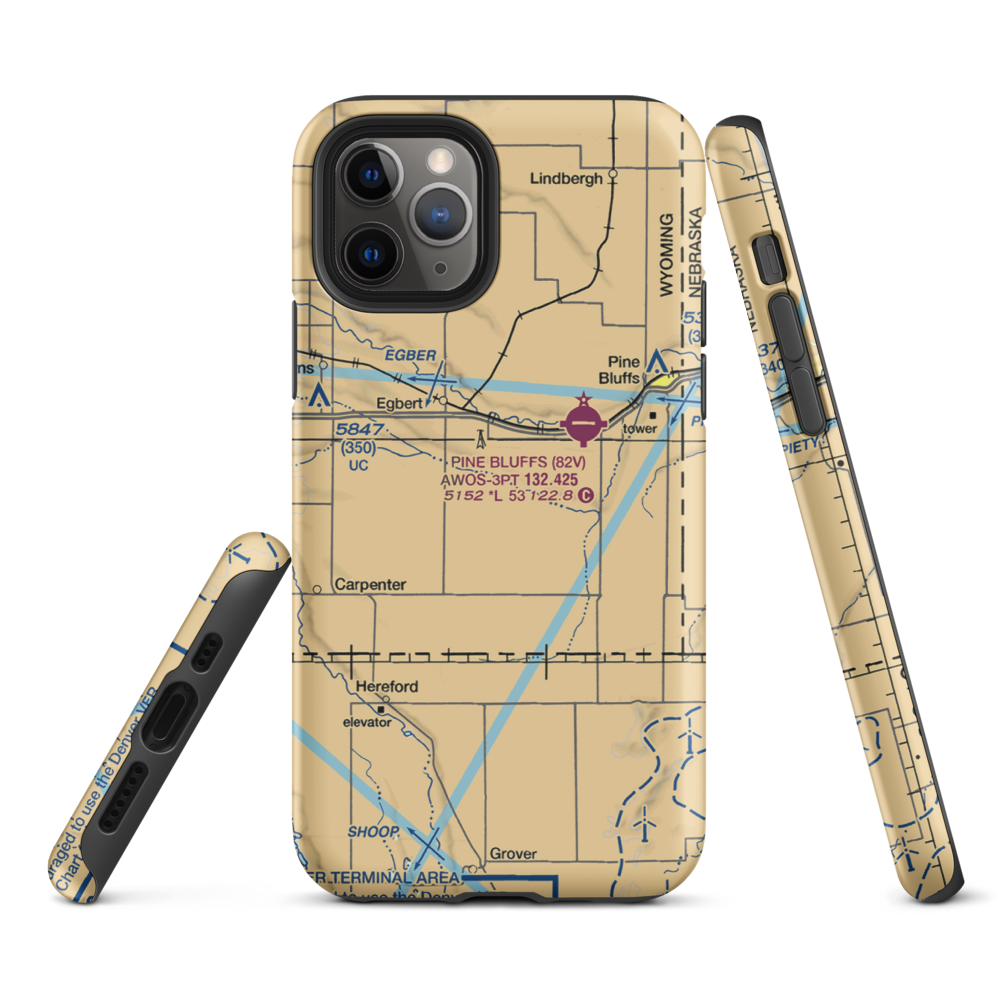 Butler Airport (WY19) VFR Sectional  Tough iPhone Case iPhone 11 Pro model shown