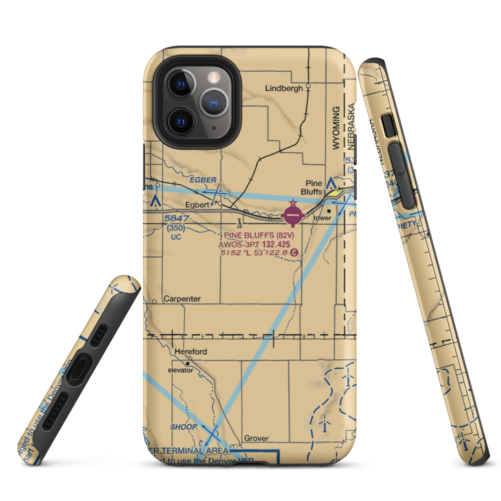 Butler Airport (WY19) VFR Sectional  Tough iPhone Case iPhone 11 Pro Max model shown
