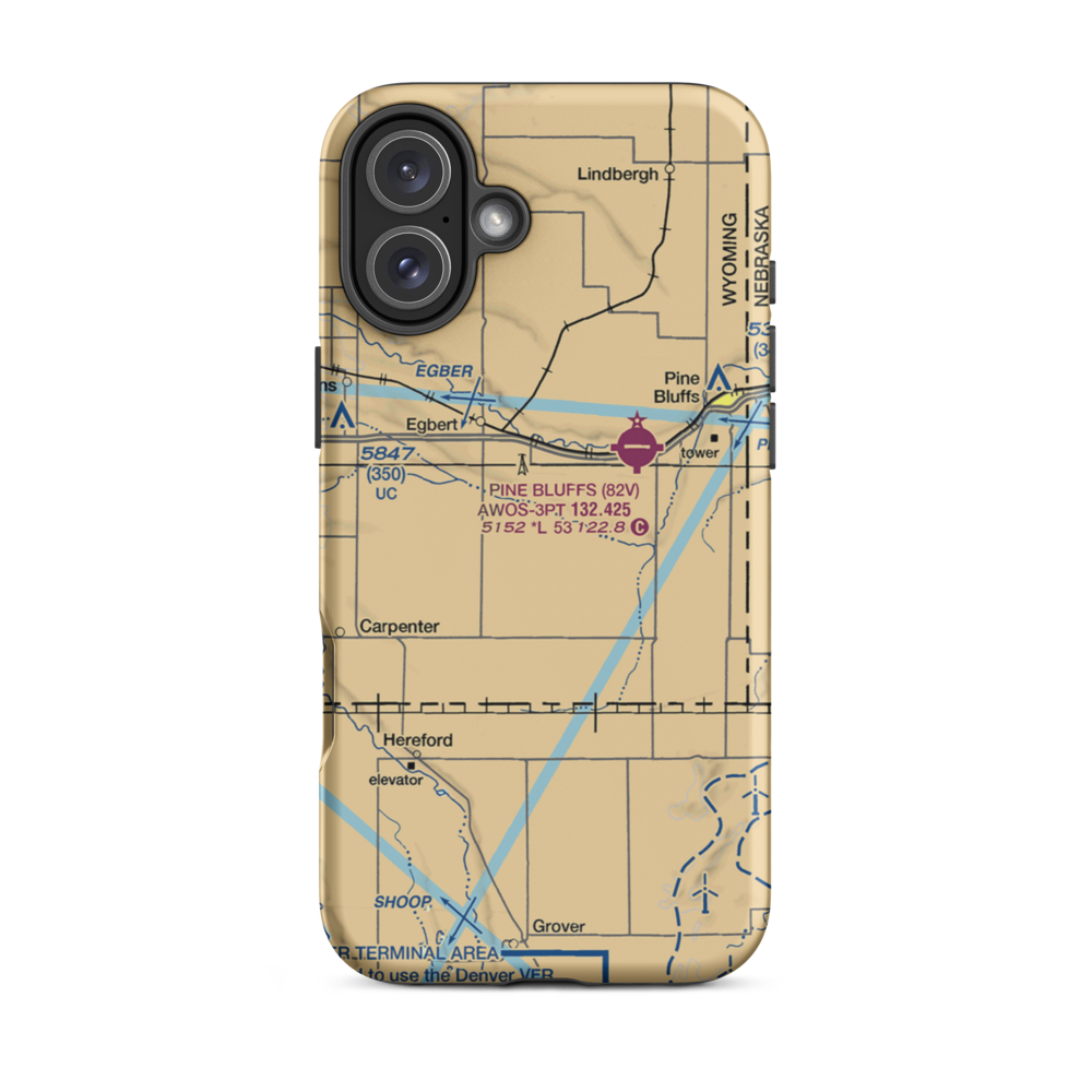 Butler Airport (WY19) VFR Sectional  Tough iPhone Case iPhone 16 Plus model shown