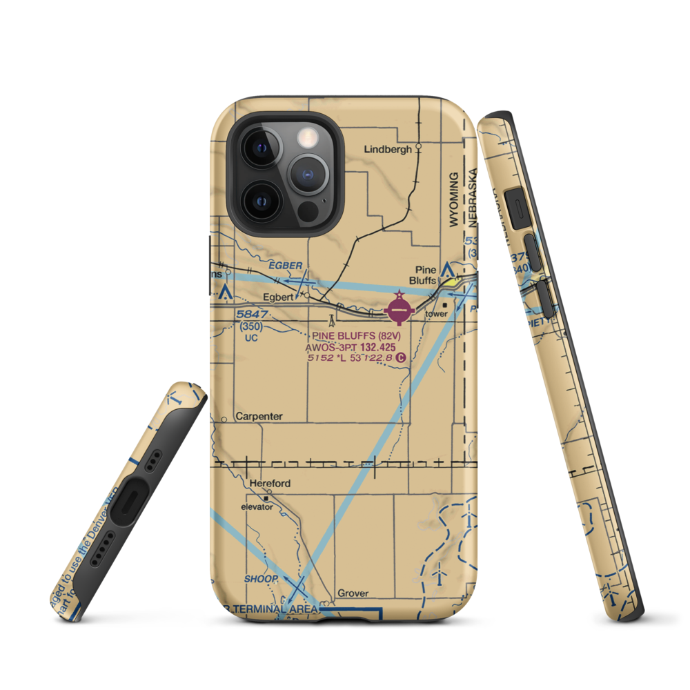 Butler Airport (WY19) VFR Sectional  Tough iPhone Case iPhone 12 Pro model shown