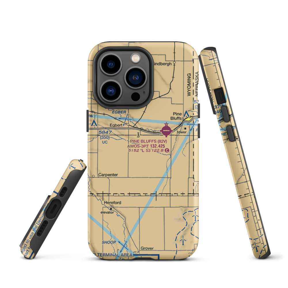 Butler Airport (WY19) VFR Sectional  Tough iPhone Case iPhone 13 Pro model shown