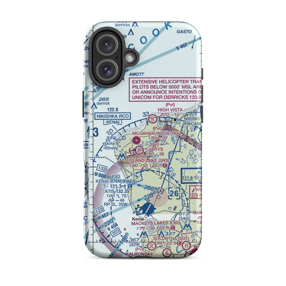 Butler Aviation Airport (6AK3) VFR Sectional  Tough iPhone Case iPhone 16 Plus model shown