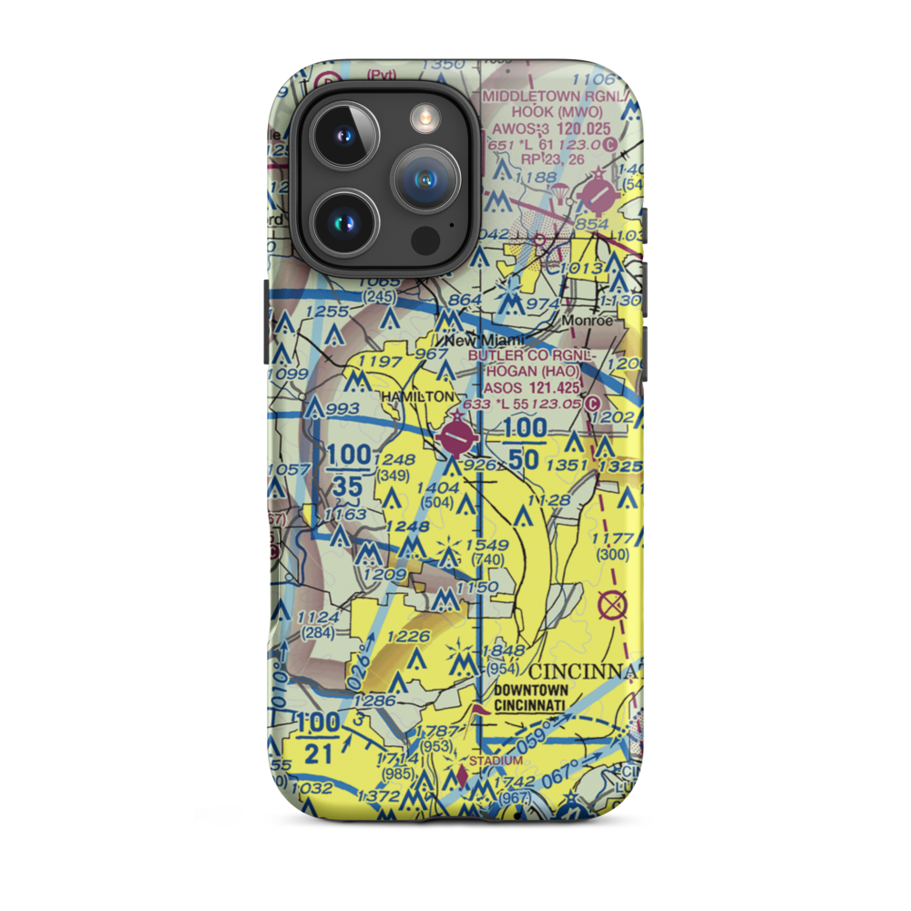 Butler Co Regional Airport - Hogan Field (HAO) VFR Sectional  Tough iPhone Case iPhone 16 Pro Max model shown