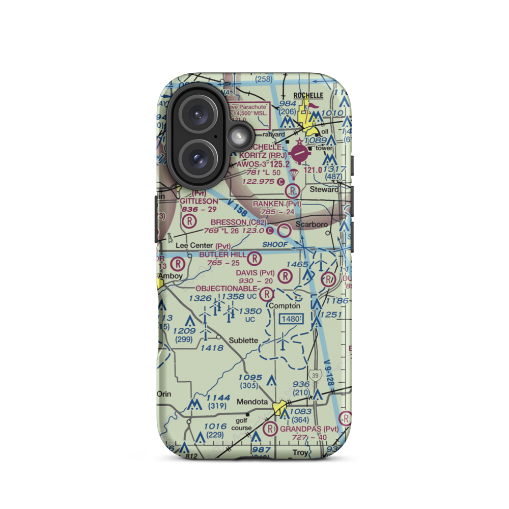 Butler Hill RLA Restricted Landing Area (8IL3) VFR Sectional  Tough iPhone Case iPhone 16 model shown