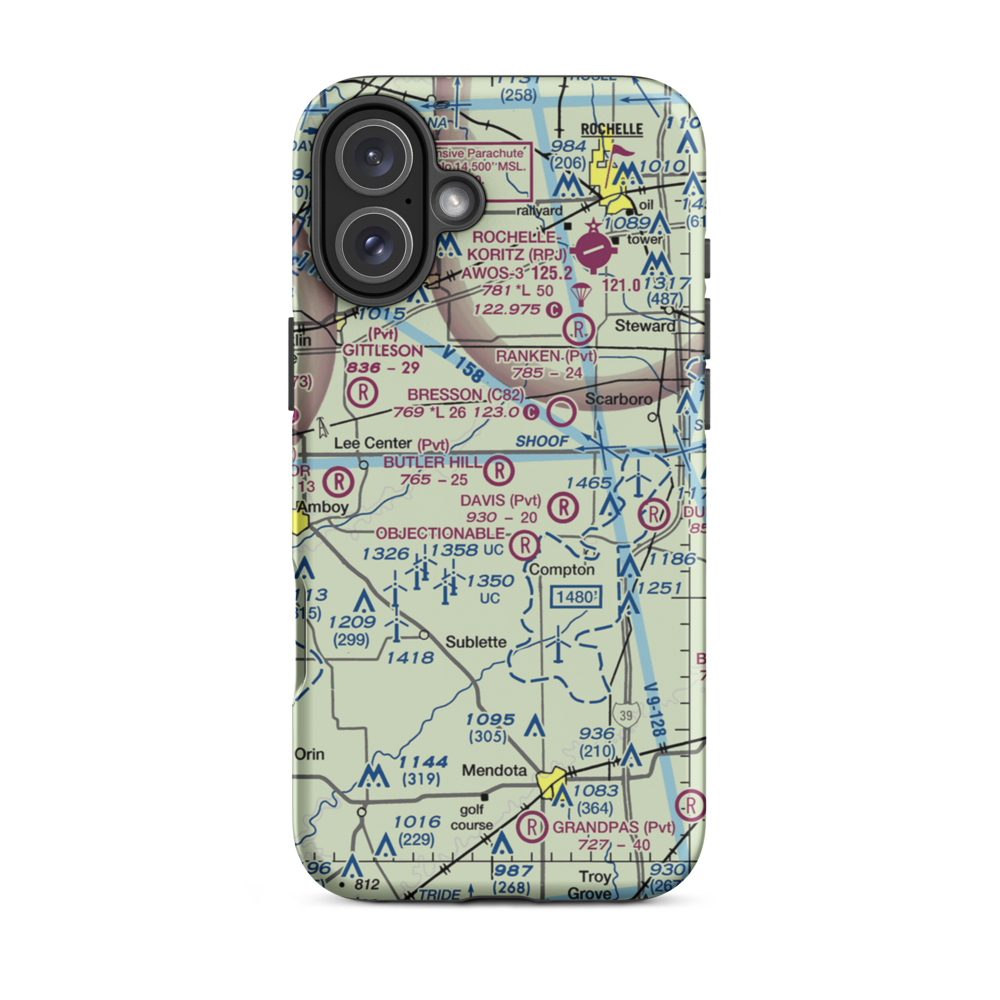 Butler Hill RLA Restricted Landing Area (8IL3) VFR Sectional  Tough iPhone Case iPhone 16 Plus model shown