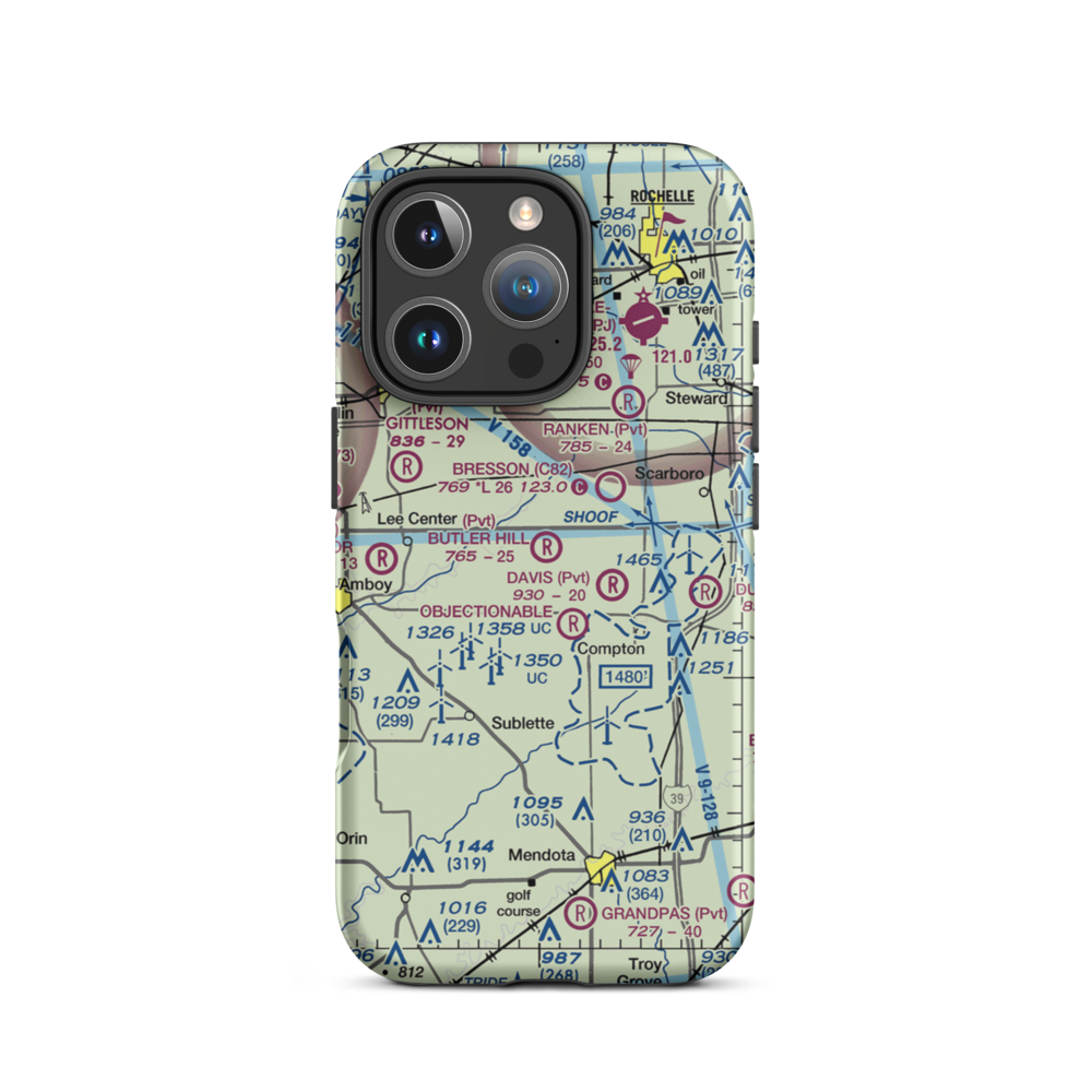 Butler Hill RLA Restricted Landing Area (8IL3) VFR Sectional  Tough iPhone Case iPhone 16 Pro model shown