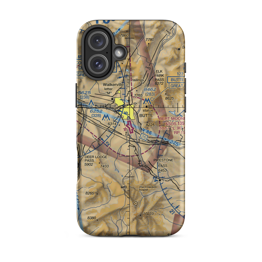 Butte Aero Heliport (84U) VFR Sectional  Tough iPhone Case iPhone 16 Plus model shown
