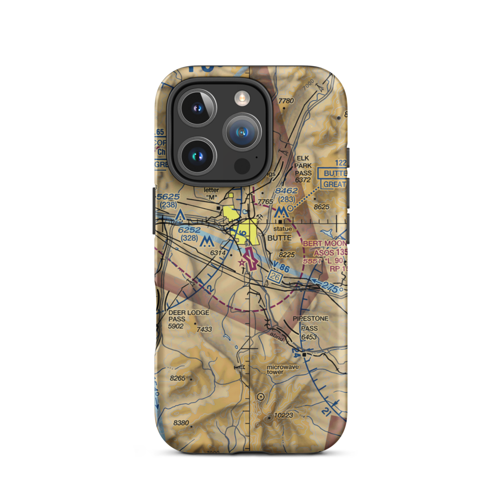 Butte Aero Heliport (84U) VFR Sectional  Tough iPhone Case iPhone 16 Pro model shown