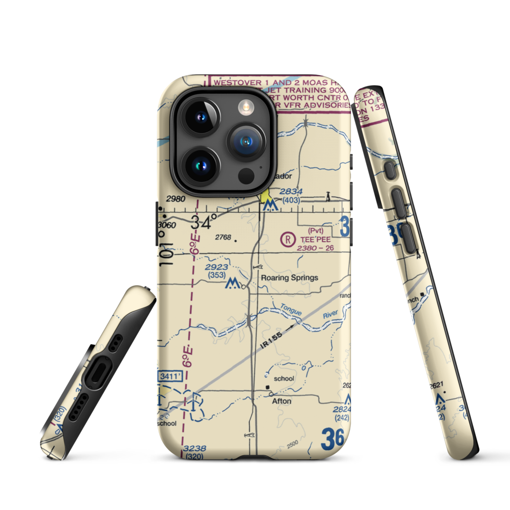 Buzz Field (0TE3) VFR Sectional  Tough iPhone Case iPhone 15 Pro model shown