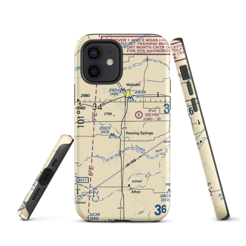 Buzz Field (0TE3) VFR Sectional  Tough iPhone Case iPhone 12 model shown