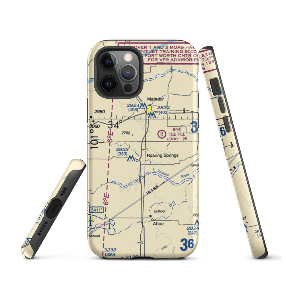 Buzz Field (0TE3) VFR Sectional  Tough iPhone Case iPhone 12 Pro model shown