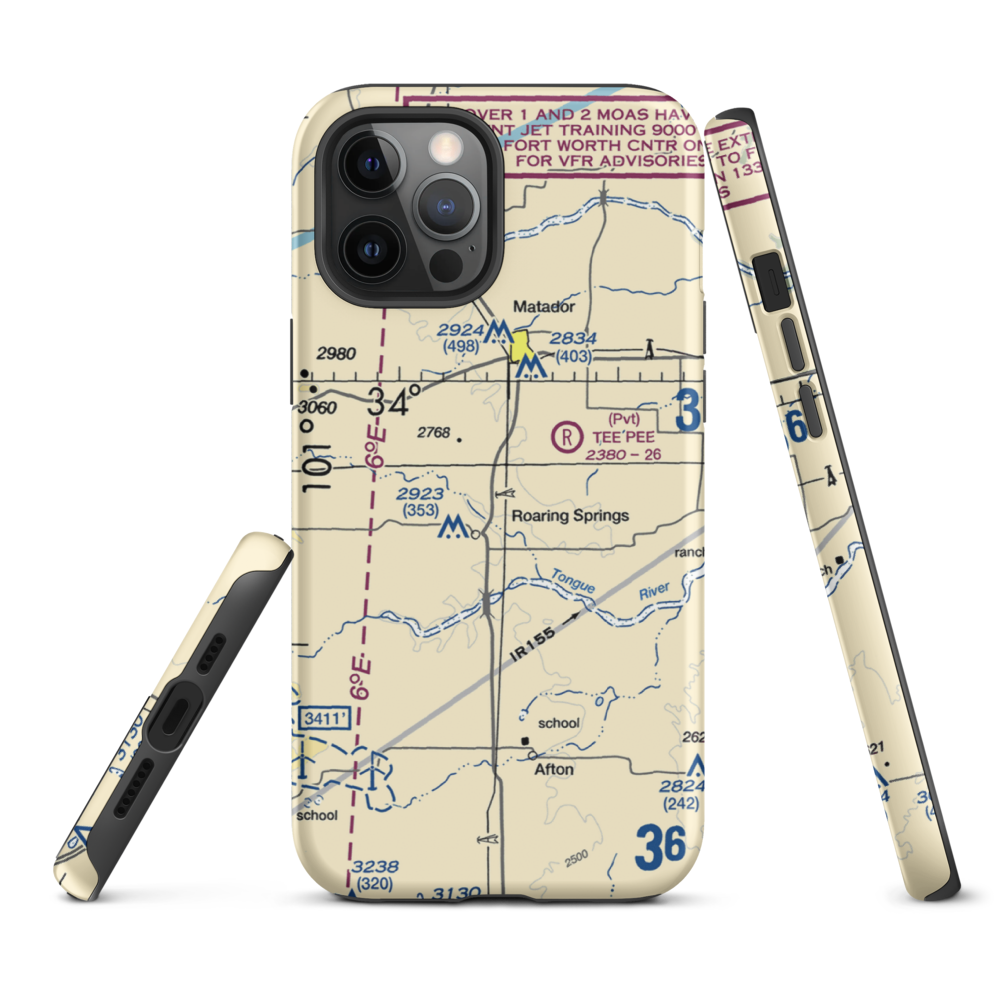 Buzz Field (0TE3) VFR Sectional  Tough iPhone Case iPhone 12 Pro Max model shown