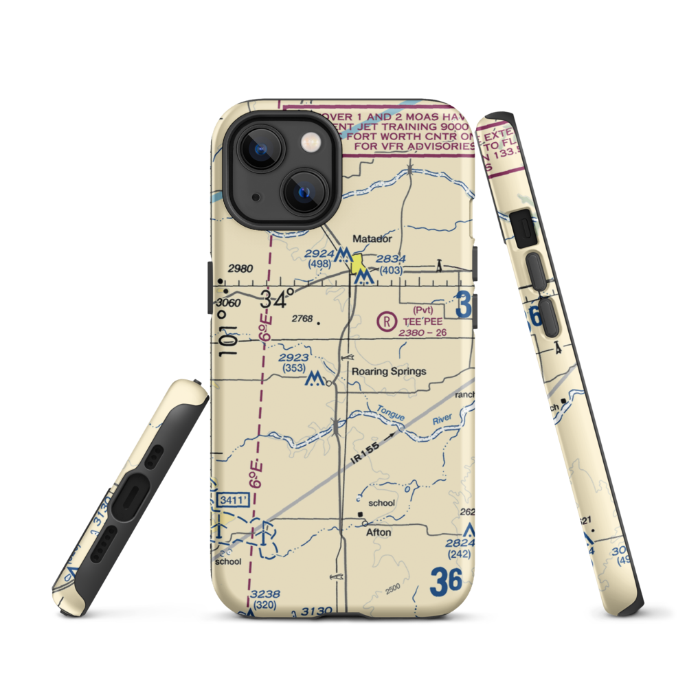 Buzz Field (0TE3) VFR Sectional  Tough iPhone Case iPhone 13 model shown
