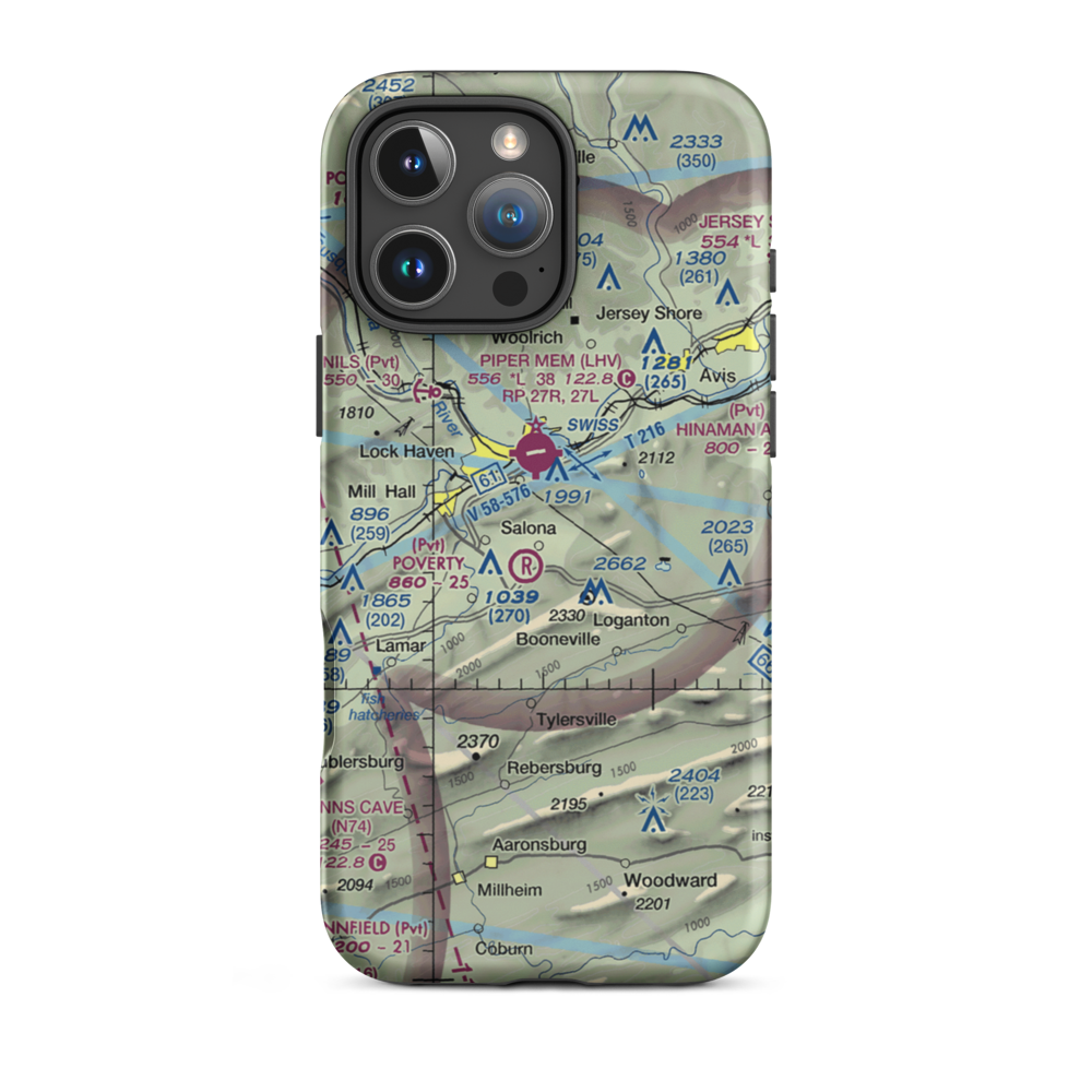 Buzzards Field (PA18) VFR Sectional  Tough iPhone Case iPhone 16 Pro Max model shown
