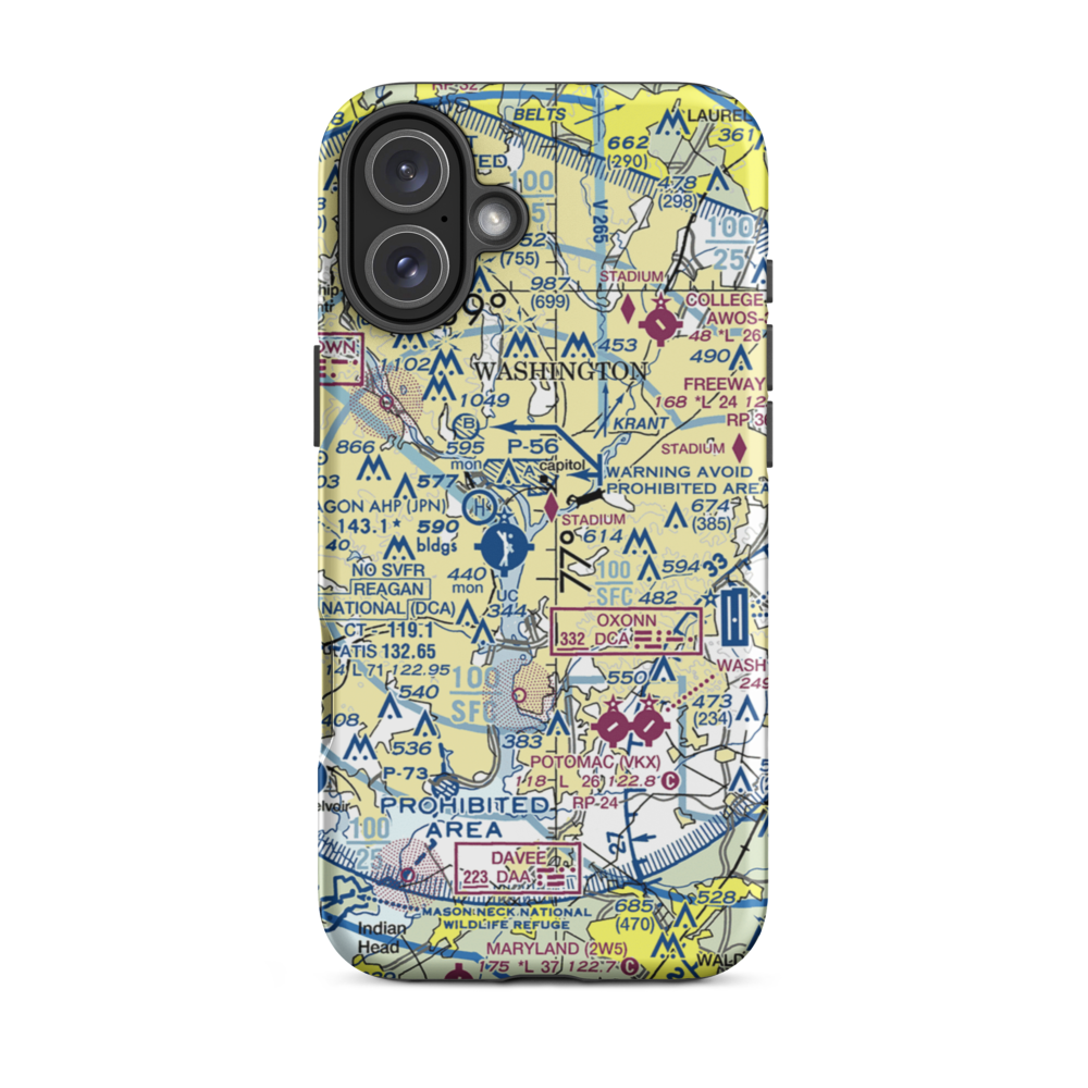 Buzzards Point Seaplane Base (BZS) VFR Sectional  Tough iPhone Case iPhone 16 Plus model shown