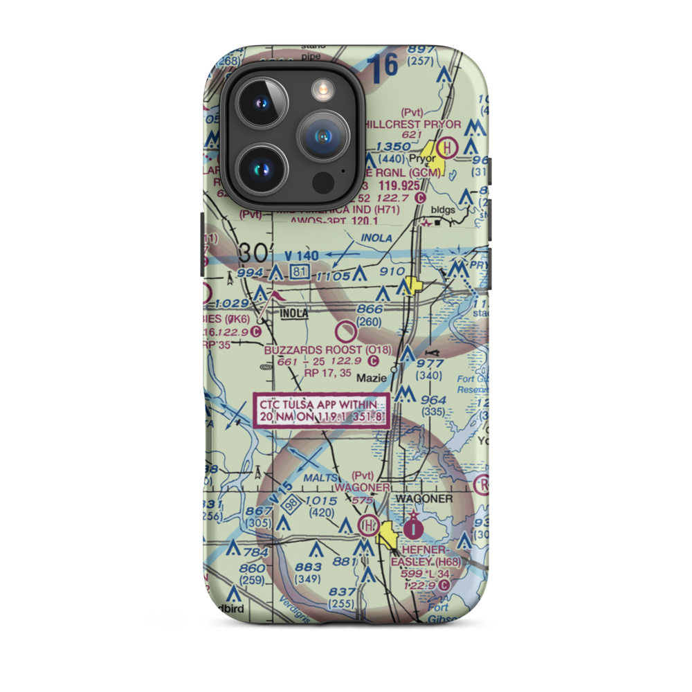 Buzzards Roost Airport (O18) VFR Sectional  Tough iPhone Case iPhone 16 Pro Max model shown