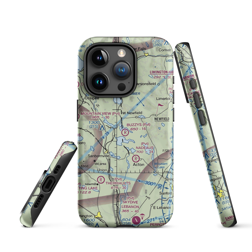 Buzzy's Field (ME89) VFR Sectional  Tough iPhone Case iPhone 15 Pro model shown