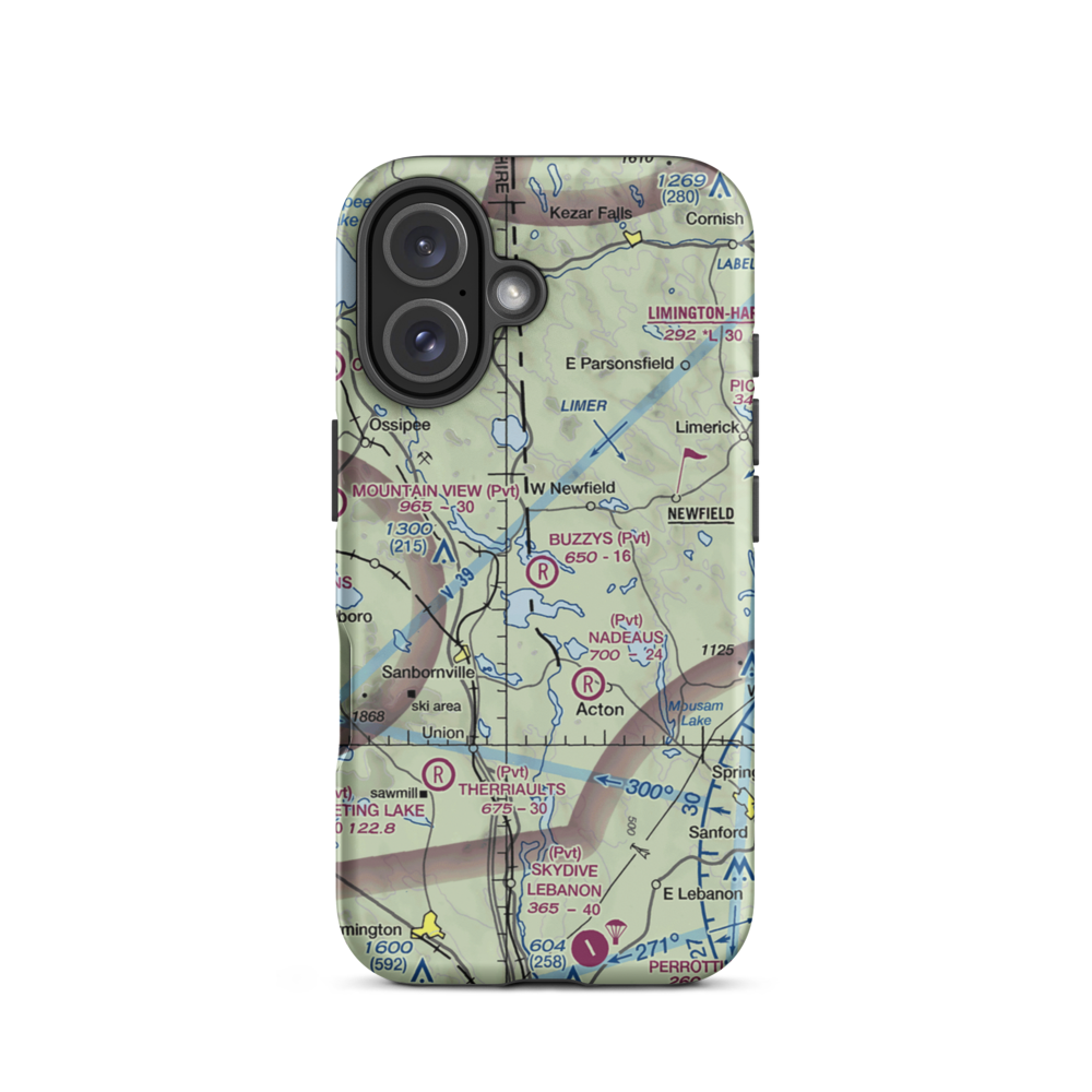 Buzzy's Field (ME89) VFR Sectional  Tough iPhone Case iPhone 16 model shown