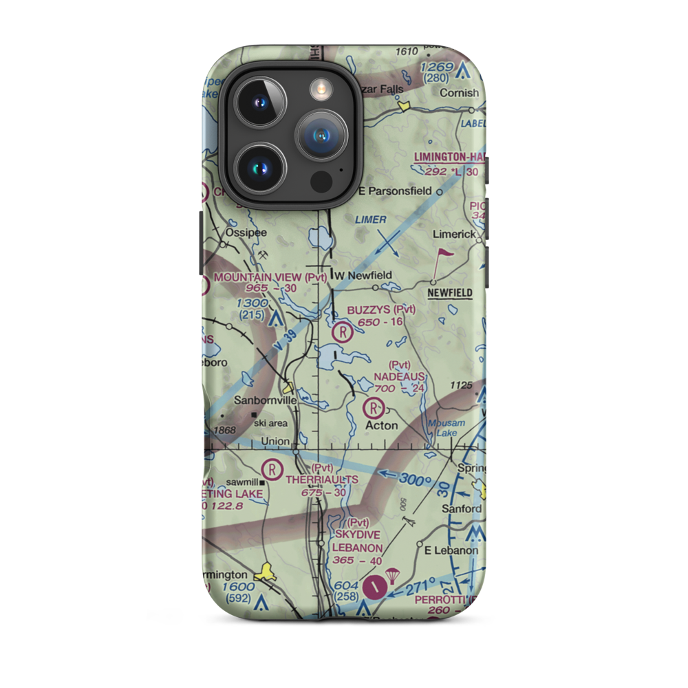 Buzzy's Field (ME89) VFR Sectional  Tough iPhone Case iPhone 16 Pro Max model shown