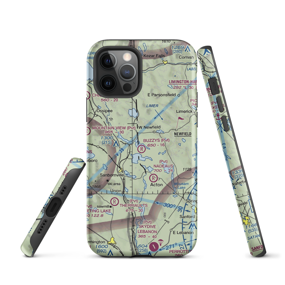 Buzzy's Field (ME89) VFR Sectional  Tough iPhone Case iPhone 12 Pro model shown