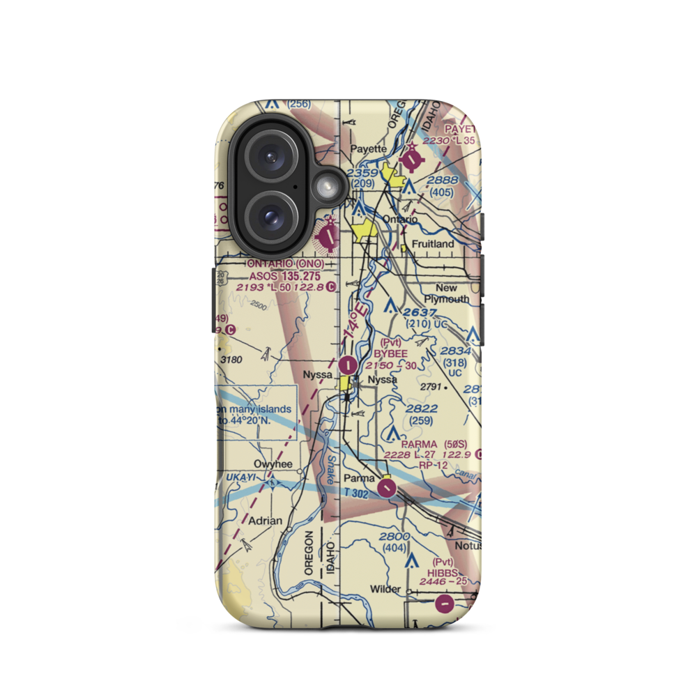Bybee Field (97OG) VFR Sectional  Tough iPhone Case iPhone 16 model shown