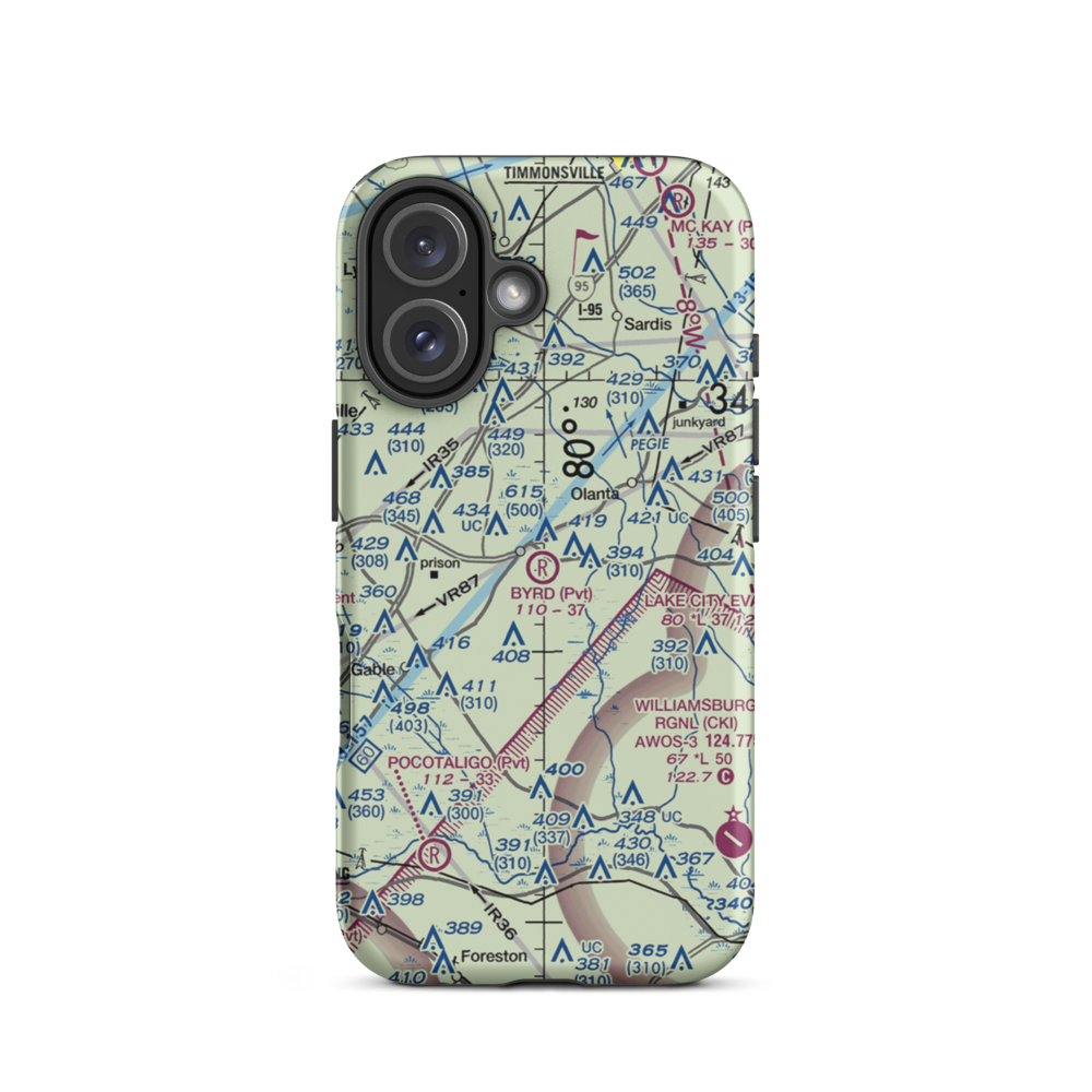 Byrd Field (SC48) VFR Sectional  Tough iPhone Case iPhone 16 model shown