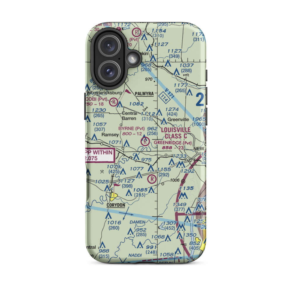 Byrne Field (0IN5) VFR Sectional  Tough iPhone Case iPhone 16 Plus model shown