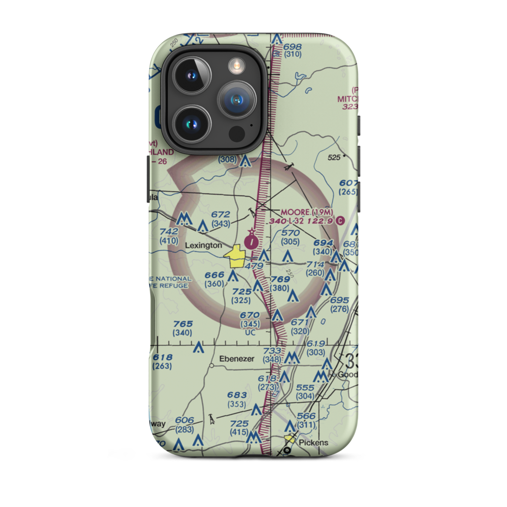 C. A. Moore Airport (19M) VFR Sectional  Tough iPhone Case iPhone 16 Pro Max model shown