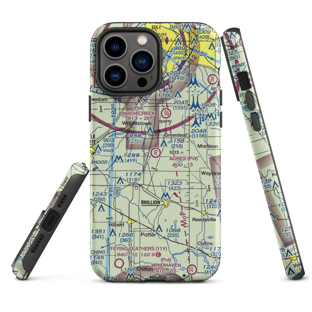 C. R. Acres Airport (2WS3) VFR Sectional  Tough iPhone Case iPhone 13 Pro Max model shown
