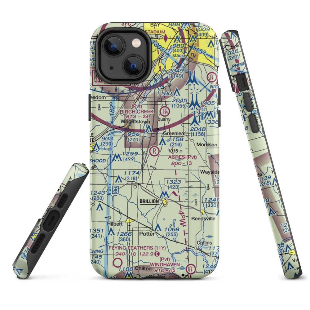 C. R. Acres Airport (2WS3) VFR Sectional  Tough iPhone Case iPhone 14 Plus model shown