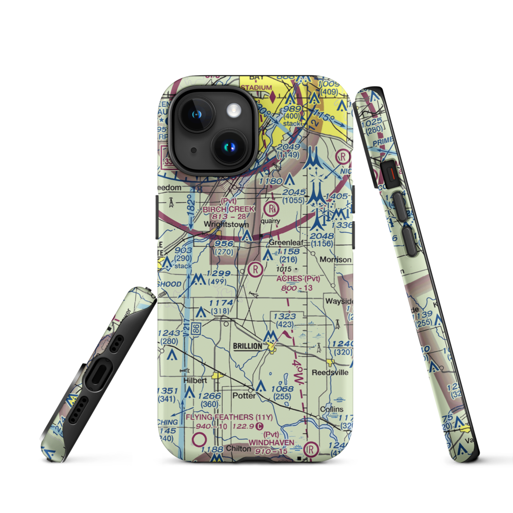 C. R. Acres Airport (2WS3) VFR Sectional  Tough iPhone Case iPhone 15 model shown