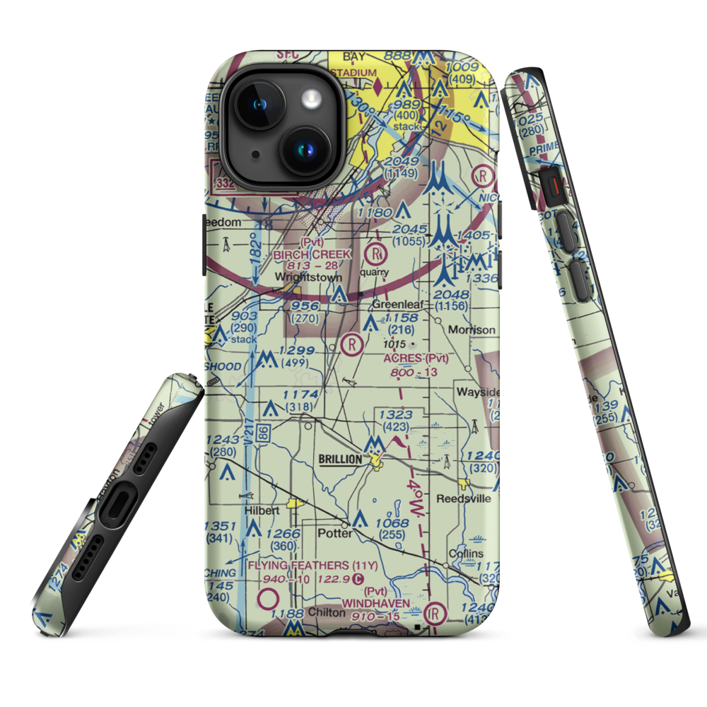 C. R. Acres Airport (2WS3) VFR Sectional  Tough iPhone Case iPhone 15 Plus model shown