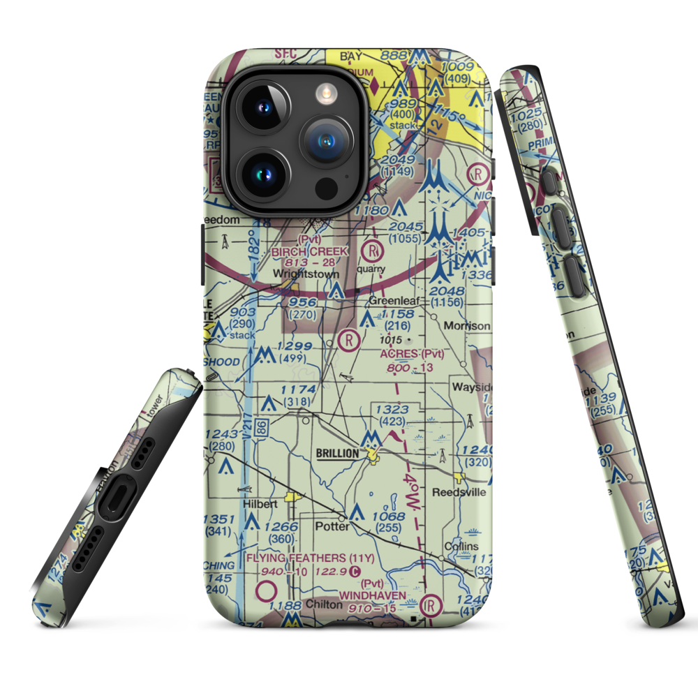 C. R. Acres Airport (2WS3) VFR Sectional  Tough iPhone Case iPhone 15 Pro Max model shown