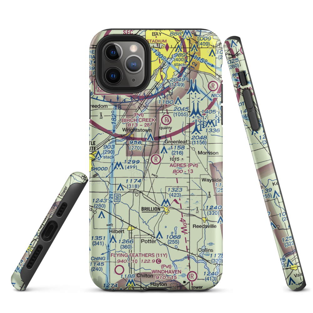 C. R. Acres Airport (2WS3) VFR Sectional  Tough iPhone Case iPhone 11 Pro Max model shown