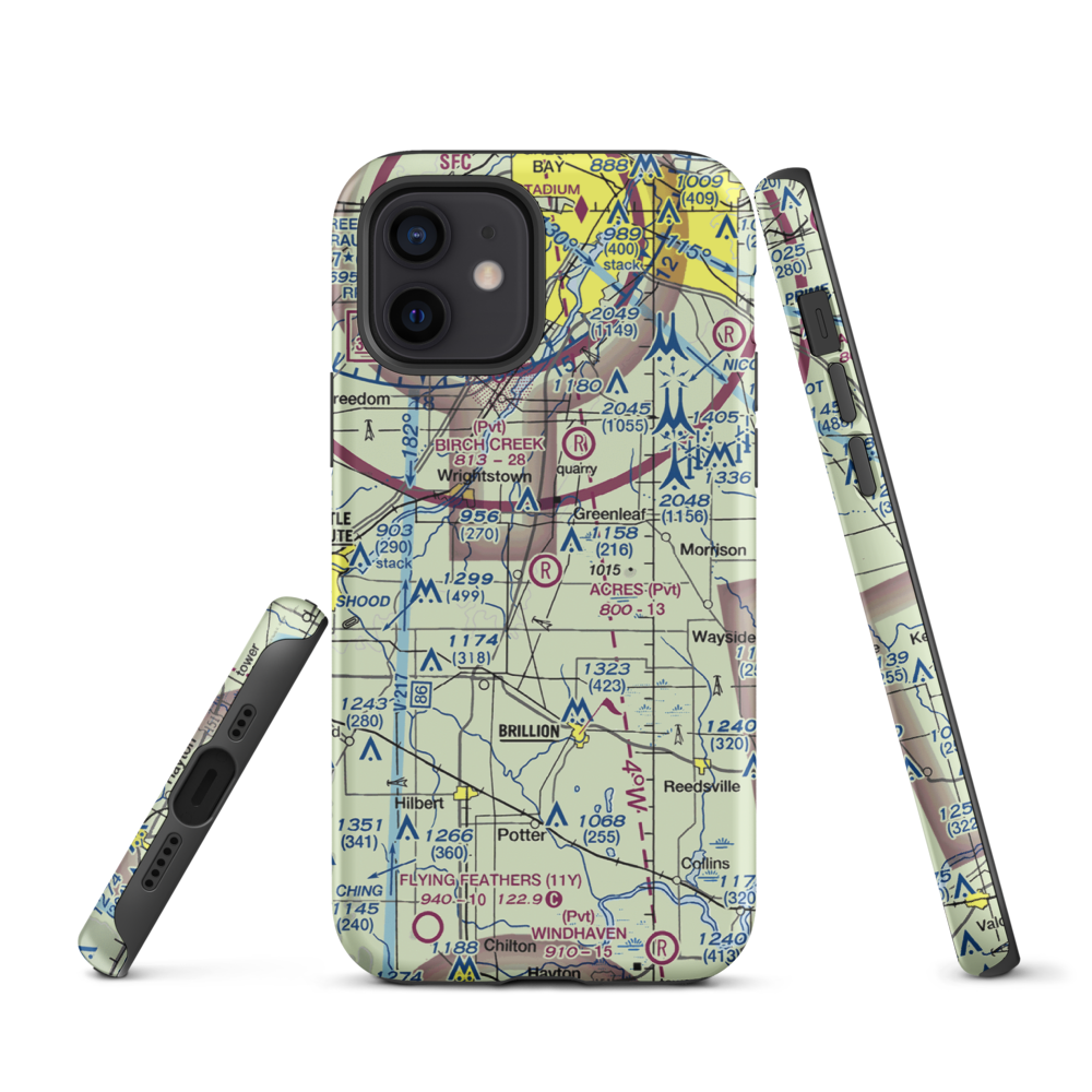 C. R. Acres Airport (2WS3) VFR Sectional  Tough iPhone Case iPhone 12 model shown