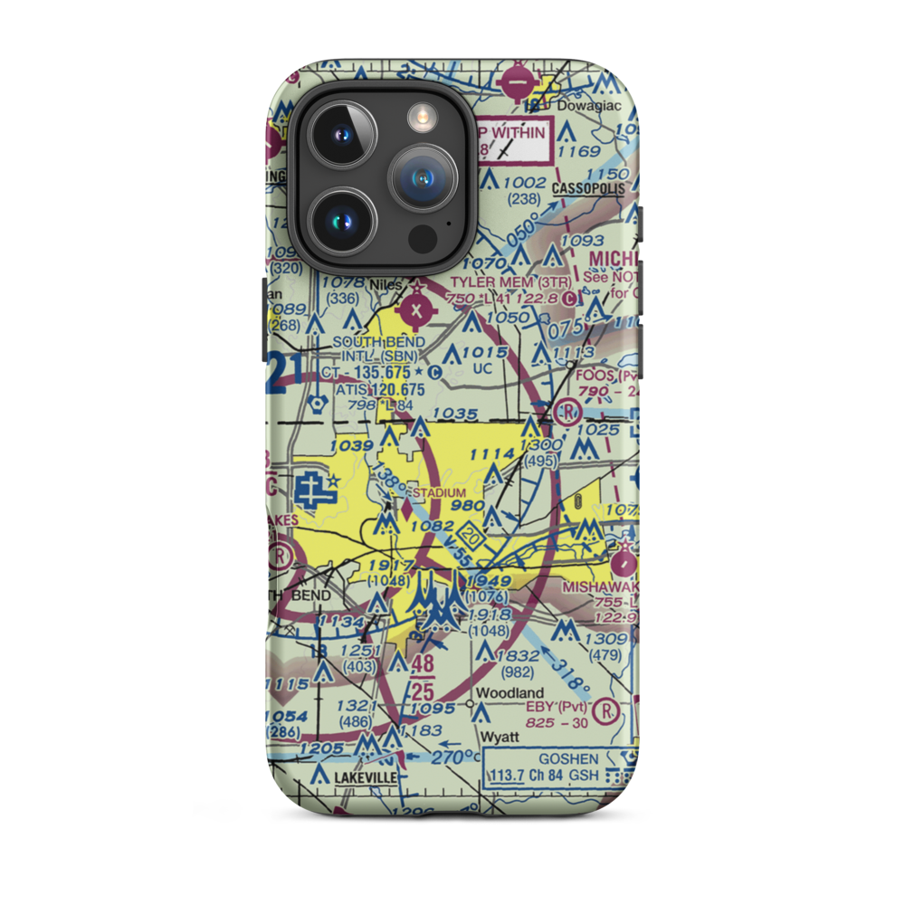 C. V. Airport (II43) VFR Sectional  Tough iPhone Case iPhone 16 Pro Max model shown