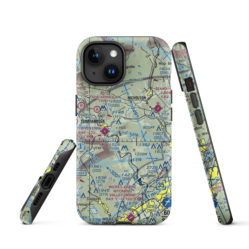 C.J.K. Airport (4PN8) VFR Sectional  Tough iPhone Case iPhone 15 model shown